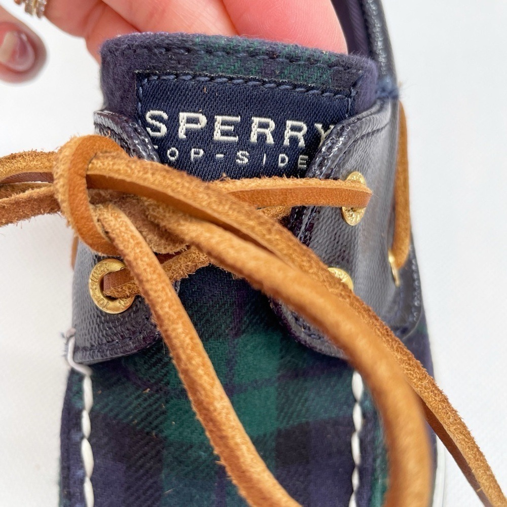 Sperry Vintage 90s Ralph Lauren Christmas Plaid Lace Up Boat Shoe - Picture 6 of 9